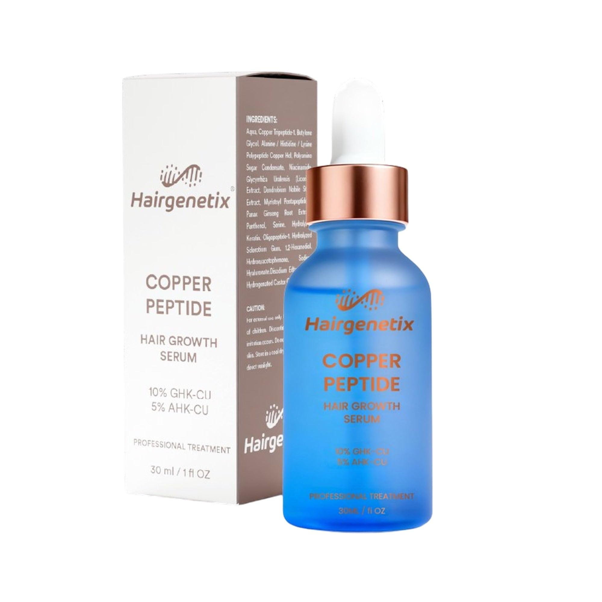 Serum Croissance Capillaire Peptide de Cuivre GHK-Cu AHK-Cu Anti Chute Cheveux 30ml