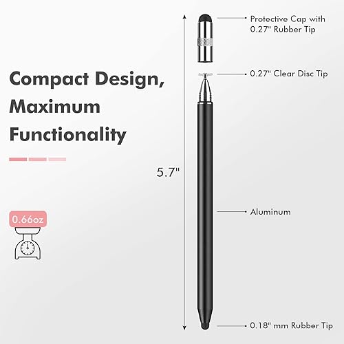 Miniatura 3 de MEKO - Lápiz capacitivo 3 en 1 para iPad, lápiz capacitivo de alta sensibilidad y precisión para Apple iPad, iPhone, tabletas, Samsung Galaxy, todos