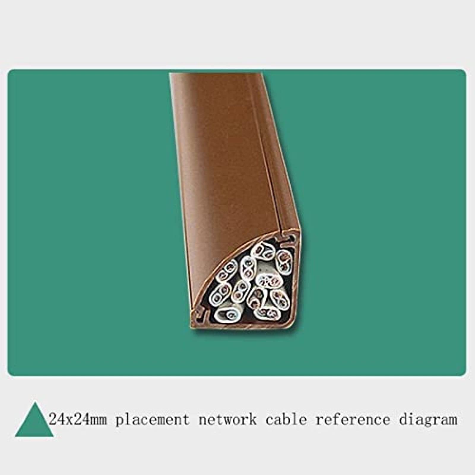 Canalina Portacavi Triangolare Ad Arco, Protezione Cavi In Pvc Ignifugo | Forte Adesivo Sul Retro, Installazione Senza Chiodi, 24x24 Mm, Marrone (Black 24x24mm)
