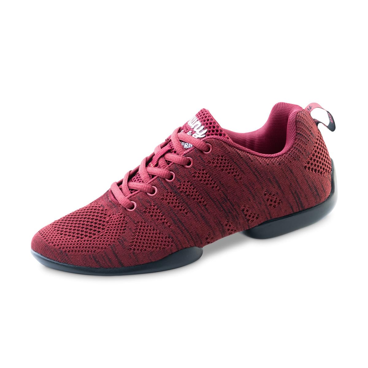 Anna Kern Herren Dance Sneakers 4035 Bold - Textil Rot/Schwarz - Normalweite - 1 cm Sneaker Absatz - Geteilte PU Sohle