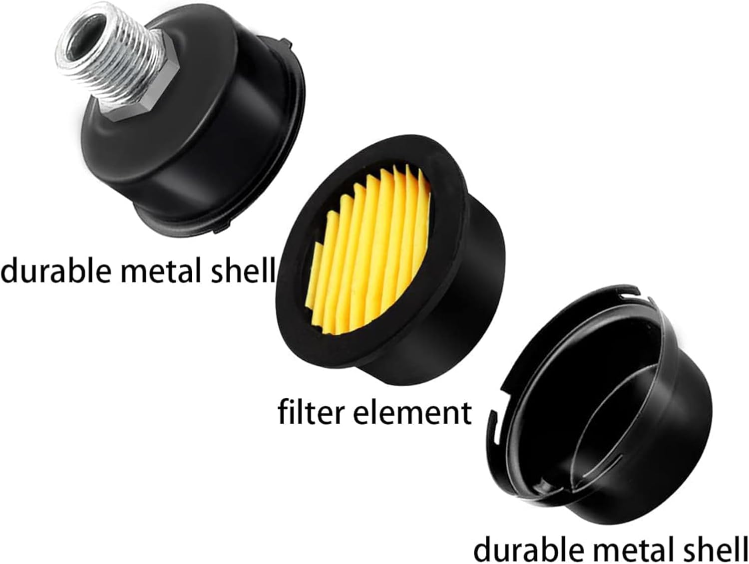 20mm Air Compressor Silencer Filter, 1/2" Thread Male Thread Air Compressor Muffler, Intake Filter Sound Muffler Silencer, Air Compressor Replacement Parts (2 Pack)