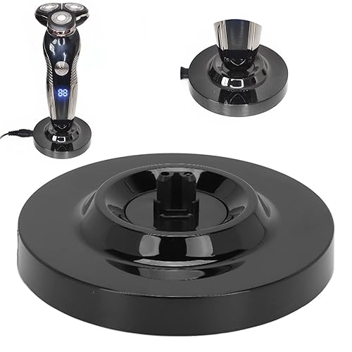 Dioche Afeitadora eléctrica universal soporte de carga de la maquinilla de afeitar eléctrica de los hombres de la forma redonda Base de carga Negro