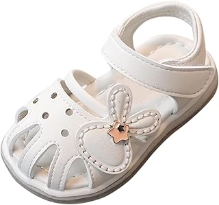 Sapatos infantis para bebês meninas, sapatos respiráveis, bico de orvalho, sandálias de cabeça para meninas, sandálias macias para bebês de 0 a 2 anos, chinelos com glitter