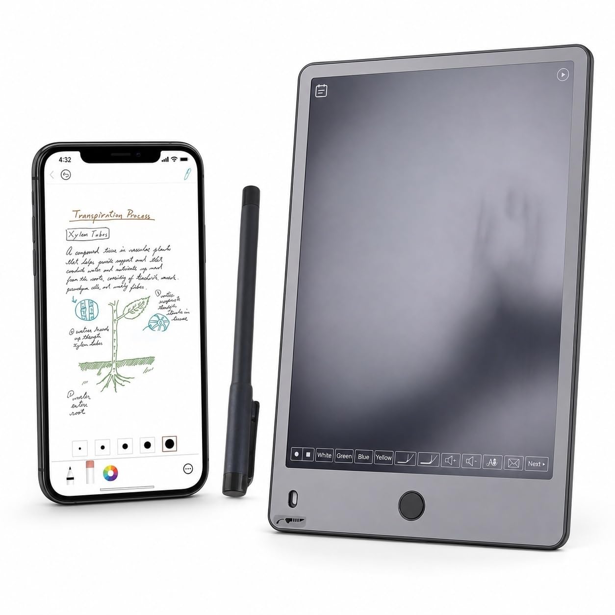 Elprico Carnet électronique avec Stylo, Stylo Intelligent Numérique et Tableau D'écriture, Synchronisation en Temps Réel pour Numériser, Convertir en Texte, Stocker et Partager des