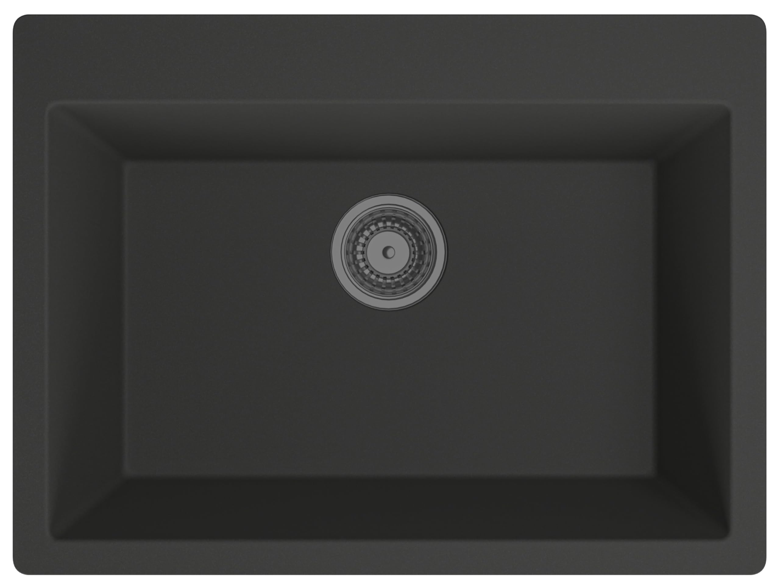 AMROCK Granisil Granite/Quartz Kitchen Sink | DIAMOND Single Square Bowl (24x18x8’’) (SMOKY) Kitchen Sink with Multi-Functional Hose(Waste) Pipe and Waste Coupling