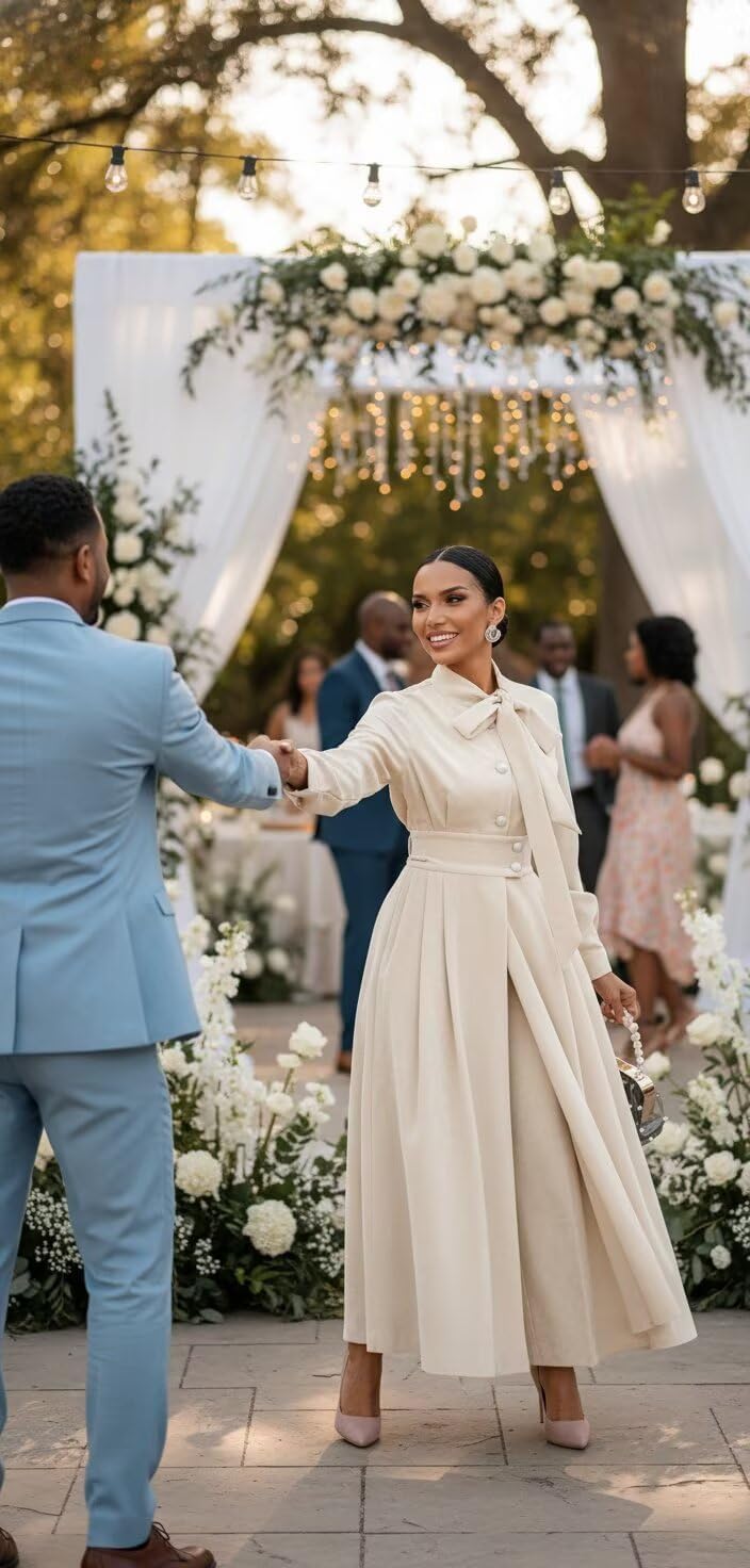 Corduroy Dresses for Women Long Sleeve Maxi Wedding Guest Dress with Pockets Button Down Formal Evening Gown