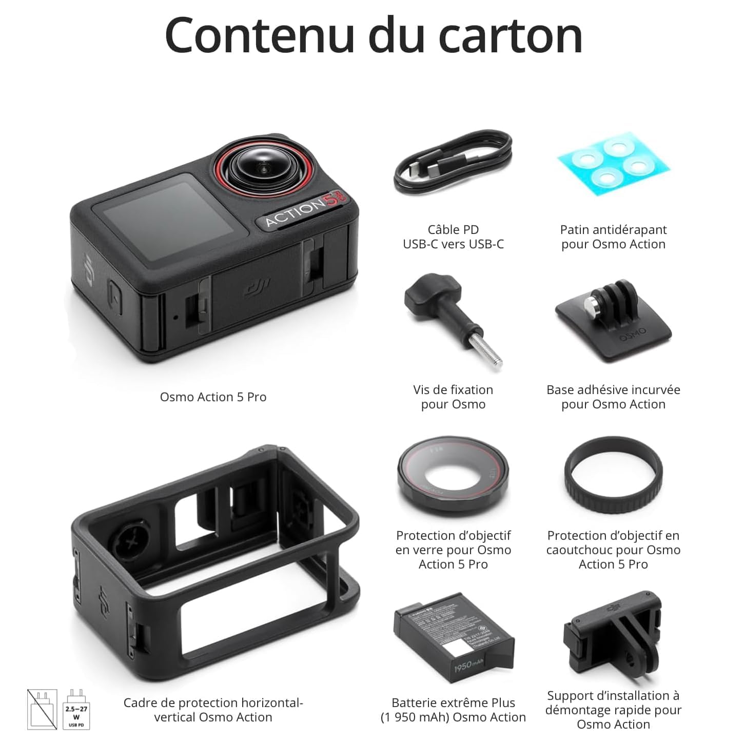 DJI Bundle Standard Combo Osmo Action 5 Pro, caméra d'action 4K/120 IPS avec capteur 1/1,3 Pouce, Suivi de Sujet pour Les Vlogs, Les Voyages et Les activités de Plein air (58 Accessoires)