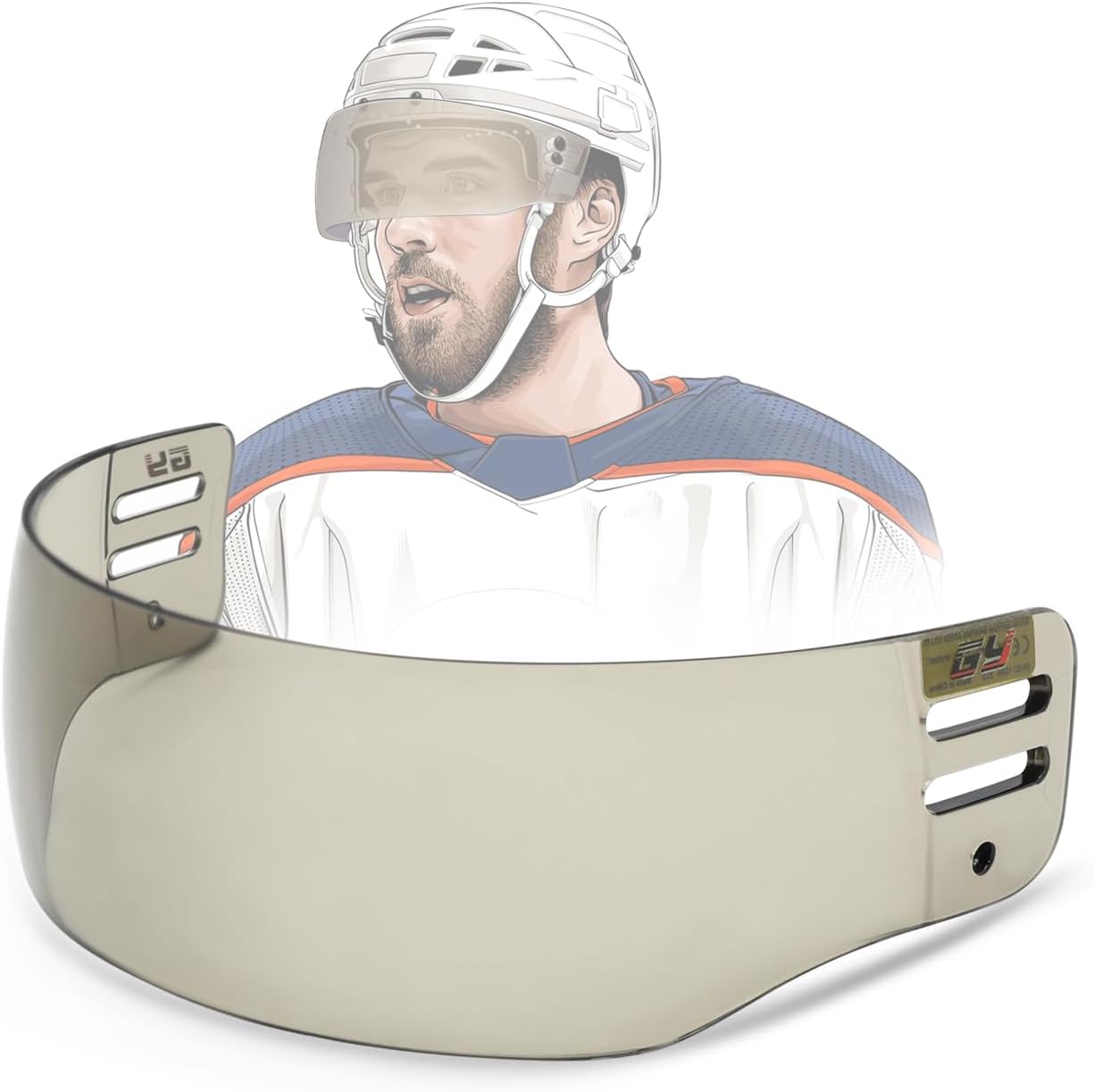GY Hockey Visor Youth Hockey Helmet Half Face Visor Adult Hockey Face Mask Visor Inside Anti-Fog Outside Anti-Scratch/CE Certified