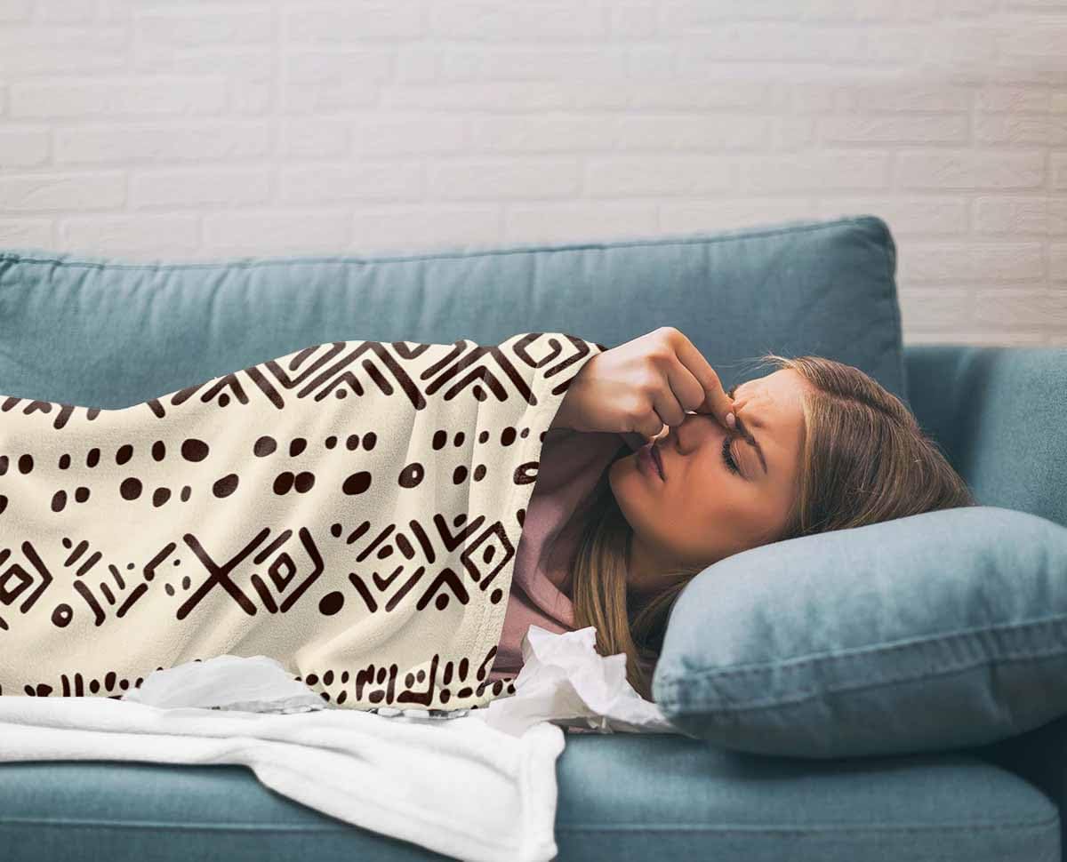 Boho Beige Throw Blanket Fleece Blanket for Couch, Vintage Tribe African Texture Soft Microfiber Fuzzy Cozy Lightweight Blankets for Home Bed Sofa All Season 50 x 80 Inch