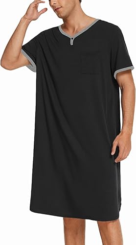 Miniatura 3 de Ekouaer - Camisón de dormir para hombre con manga corta y cómoda