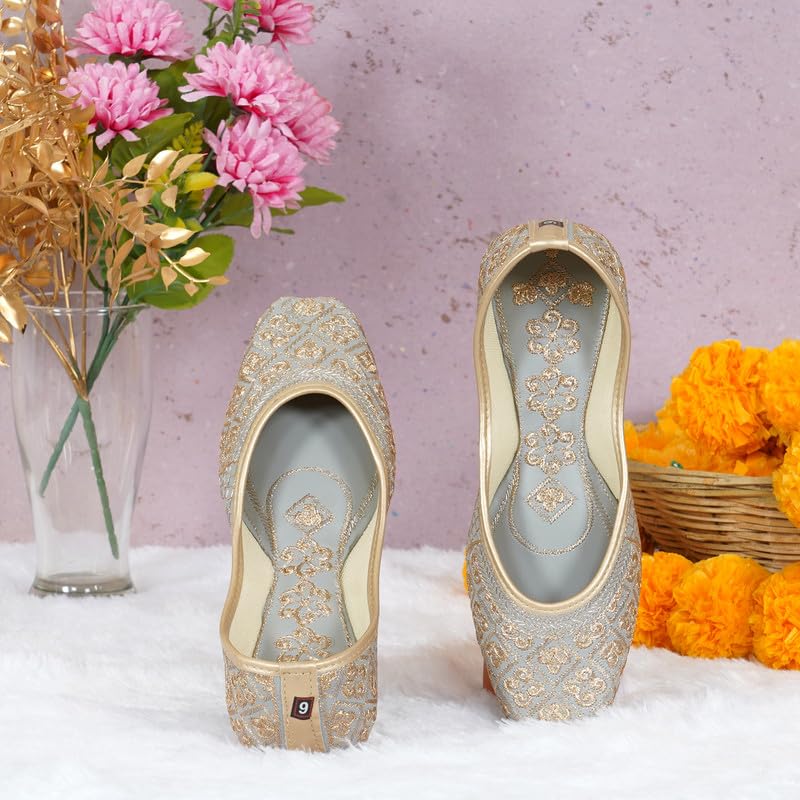 Image of DFR Women Juti | Embroidered Rajasthani Mojari Girls Shoe