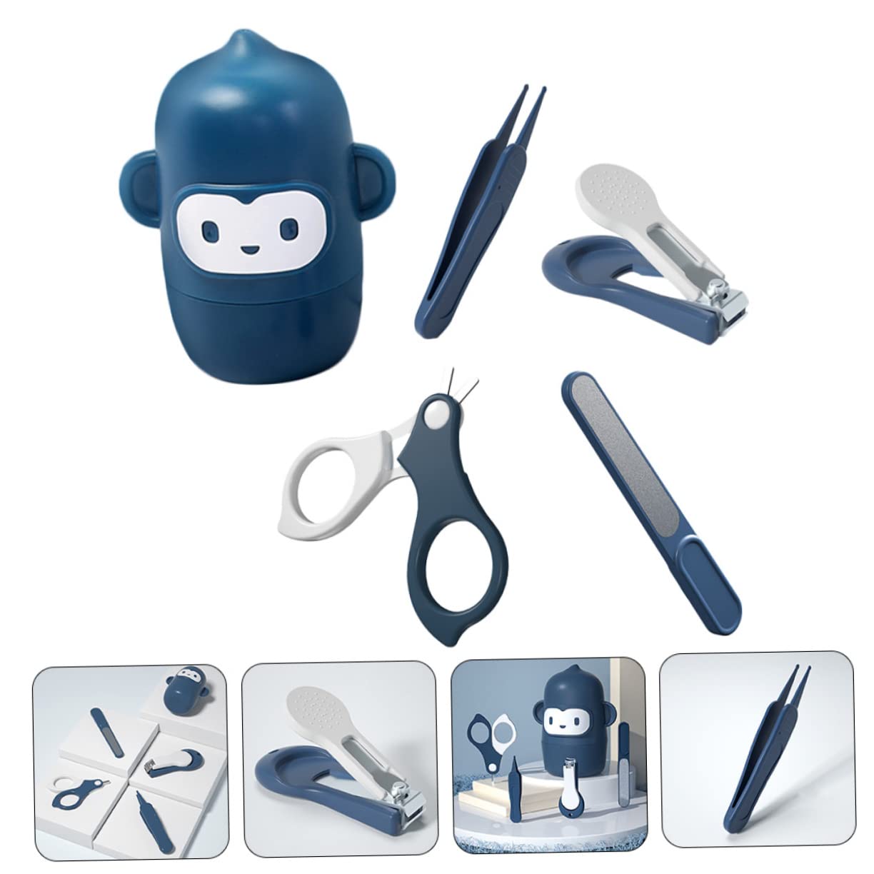 TOYANDONA 2juegos Cortauñas Para Bebés Kit De Tijeras Cortador Uñas Almacenamiento Estuche Para Recién Nacidos y Mamás