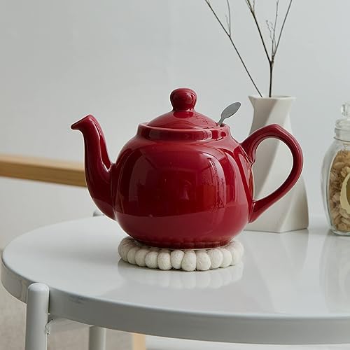 Miniatura 6 de London Pottery Tetera Farmhouse con infusor, cerámica, roja, 2 tazas (20.3 fl oz) [producto importado paralelo]
