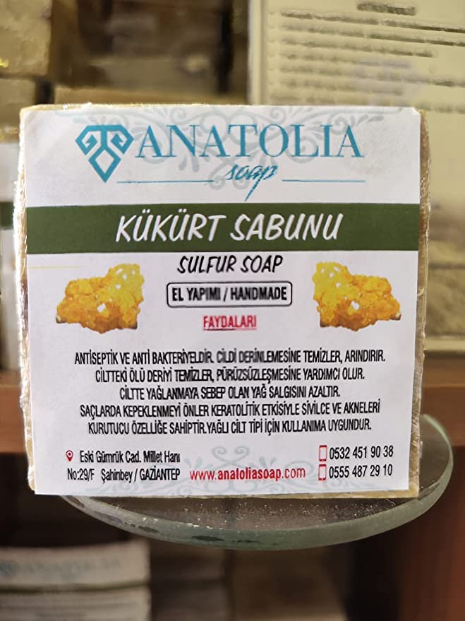 Anatolia Soap 1978 Antioch Koleksiyonu Kükürt Doğal Nemlendirici ve Besleyici 1 Kalıbı 130 gr. 5'li Paket