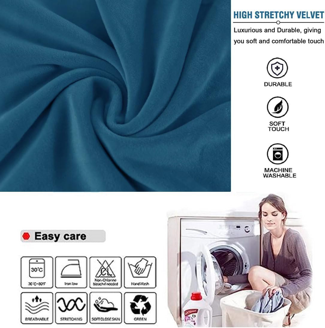 Housse De Pouf Ottomane Carrée/Rond 40x40/45x45 Extensible, Housses De Repose-Pieds En Jacquard Doux Pour Protéger Le Repose-Pieds, Housse De Pouf Avec Fond élastique ( Color : B , Size : 40X35CM