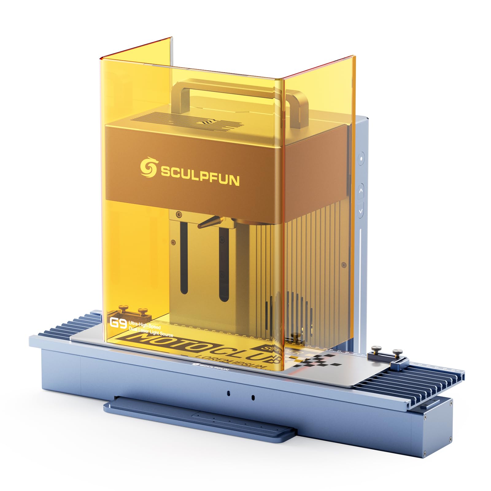 SCULPFUN Máquina de grabado láser G9, con extensión G9SE, 2 W infrarrojos y 10 W de salida láser dual, 5000 mm/s velocidad de grabado, grabado láser para metal, plástico, joyas, vidrio, acrílico