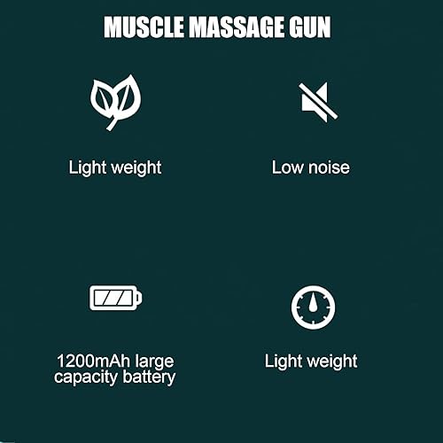 Miniatura 2 de Pistola de masaje, pistola eléctrica de masaje de tejido profundo, masajeador de percusión para aliviar el dolor muscular para atletas (verde)
