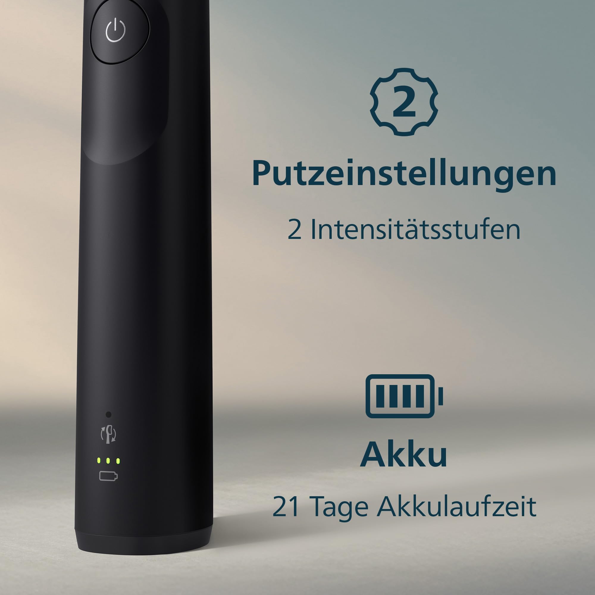 Philips Sonicare 5300 elektrische Zahnbürste, Schallzahnbürste mit 2 Intensitätsstufen, Andruckkontrolle, EasyStart, Smartimer und BrushPacer, Schwarz, Modell HX7101/01 [Neue Technologie]