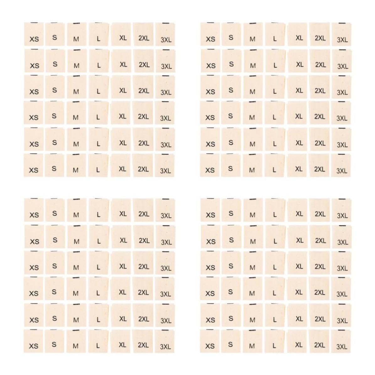 SEWACC 5600 Pièces Lot D'étiquettes de Taille en Coton Beige pour Vêtements Xs-3xl, Étiquettes Tissées à Coudre, Solide et Adaptées aux Vêtements pour Garçon et Filles et Femmes