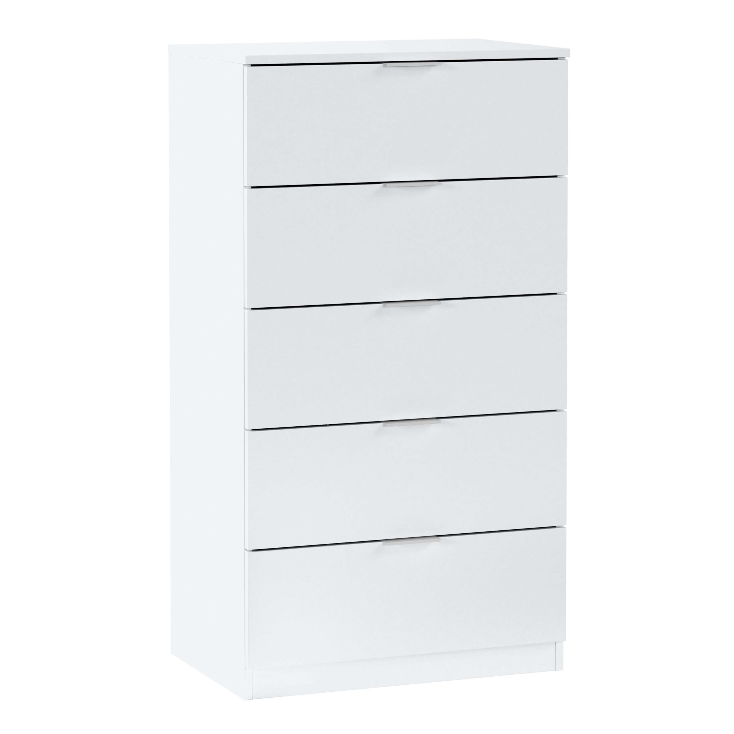 Habitdesign Artikweiß (Matt) Kommode Mit 5 Schubladen – Moderner Sinfonier In Artik Weiß Für Schlafzimmer Oder Flur, Platzsparender Schubladenschrank, Viel Stauraum, Maße: 60 X 110 X 40 Cm (B X H X T), Modell Alaya