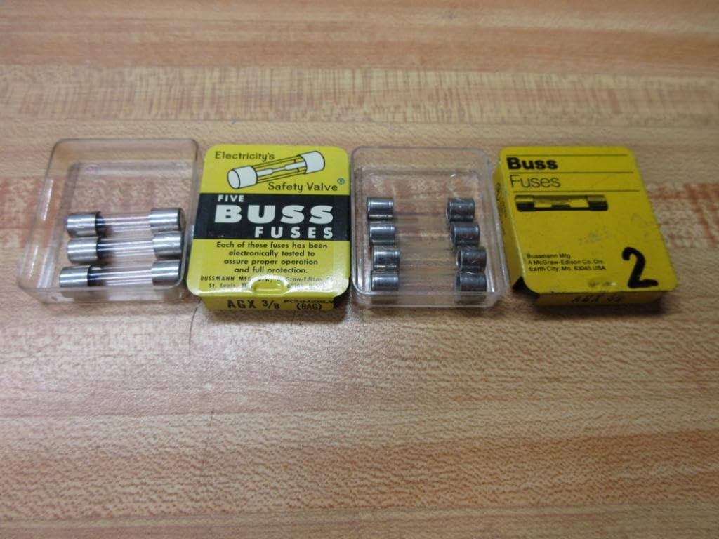 Bussmann agx-3/8 Agx Series Fuse, ad azione rapida, 3/8 Amp, 250 V, tubo di vetro, 1/10,2 x 2,5 cm (confezione da 5)