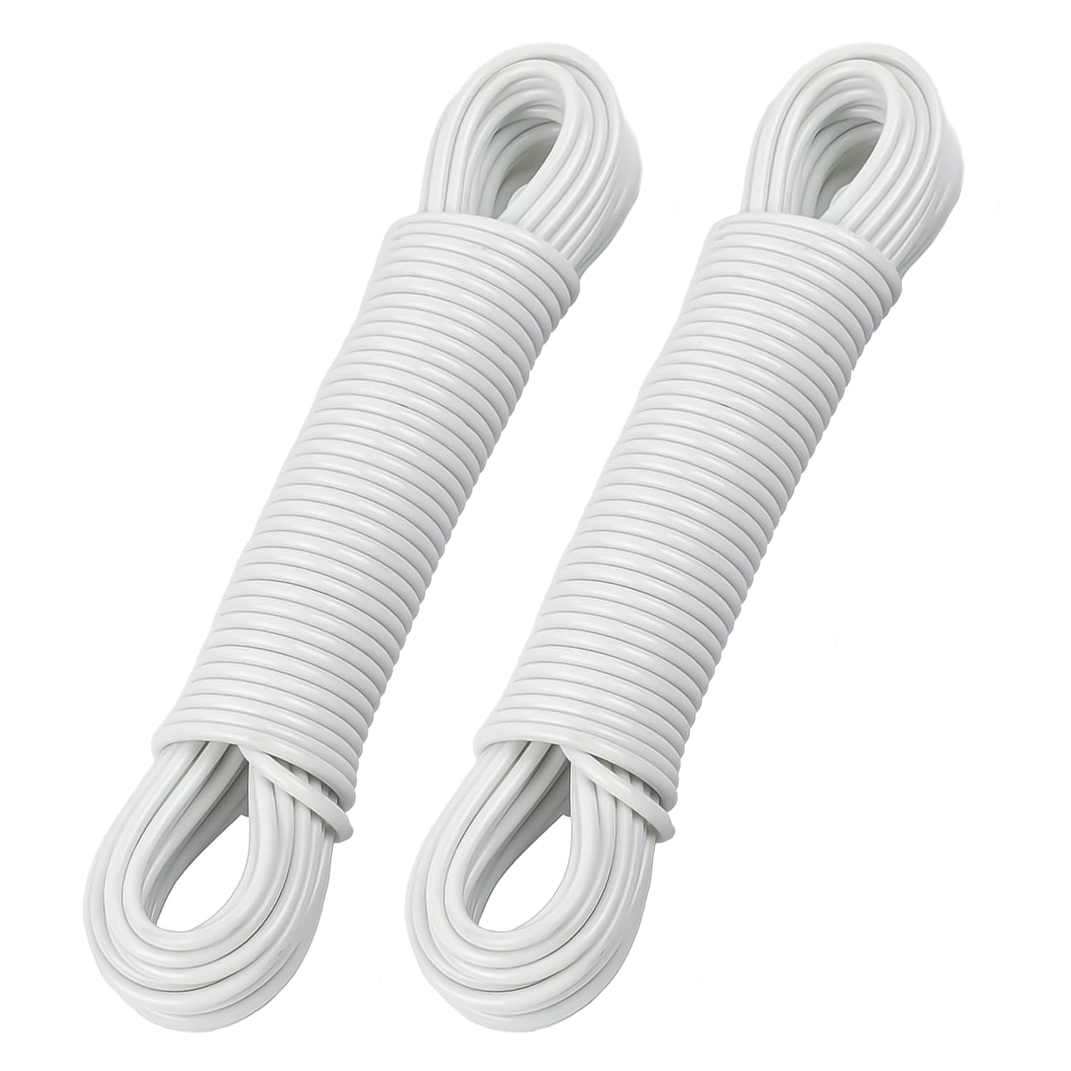 Rotary Washing Line Replacement Line - Pack of 2 (46m/150 Feet) Long White PVC Clothes Lines for Outside - Strong Replacement Outdoor Washing Line Rope for Rotary — image 1