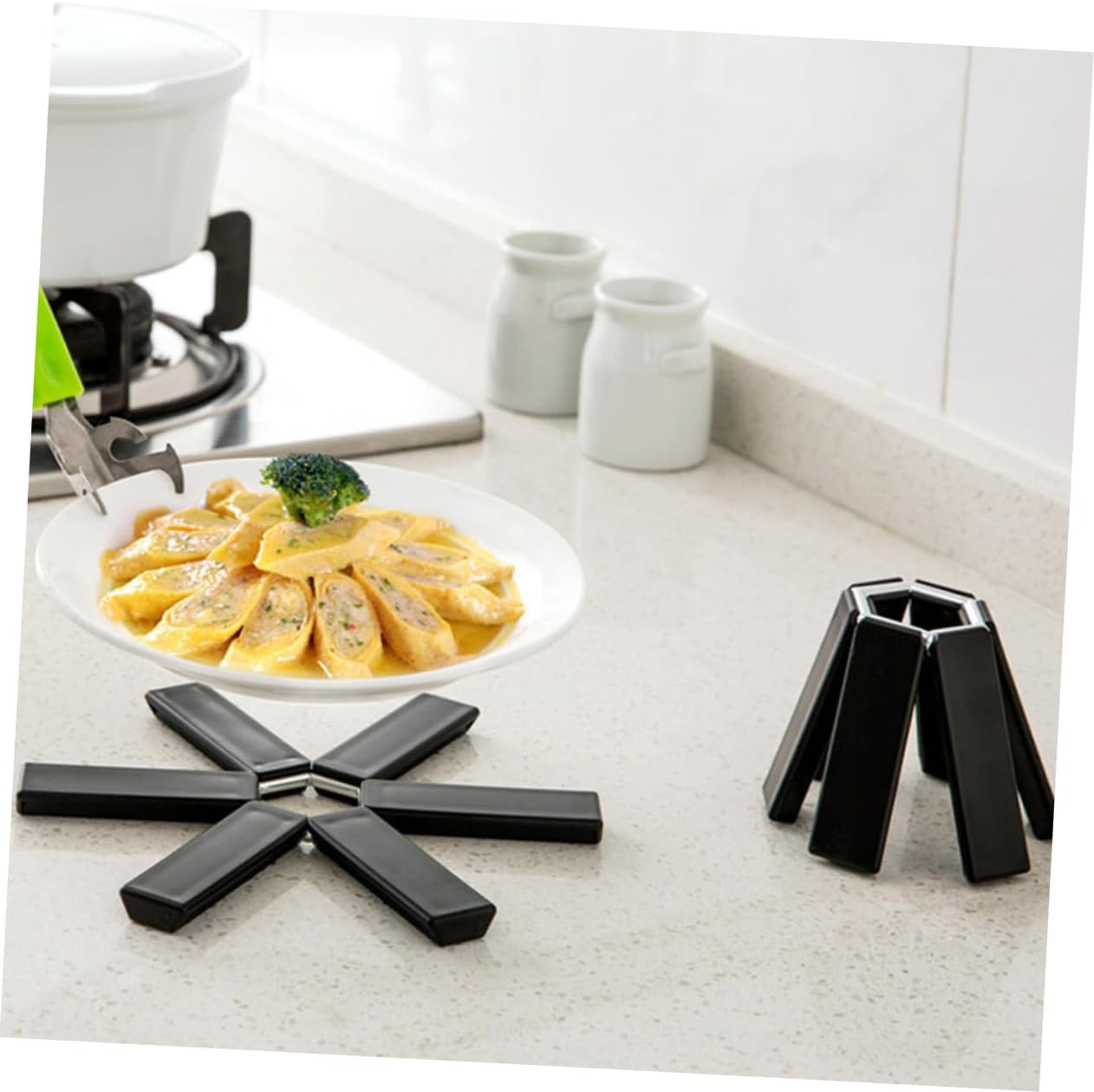 6pcs Folding Pot Holder for Kitchen Insulation Pads for Counter Hot Pads for Counter Insulated Pan Mat Hot Pot Heat Insulation