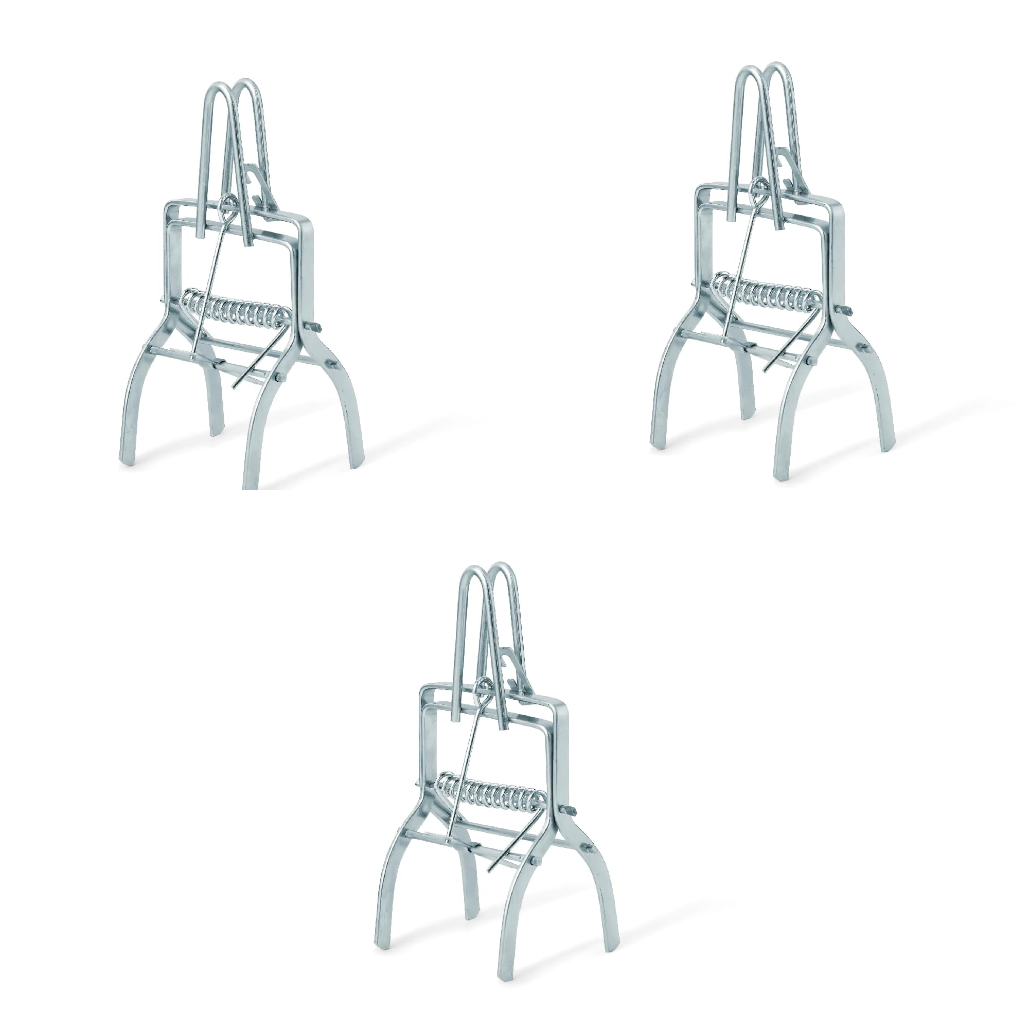 Pest-Stop Claw Mole Trap - Humanely Traps Moles - Powerful Jaws - Long Handle - Robust - Rust Resistant - Reusable - Pack of 3