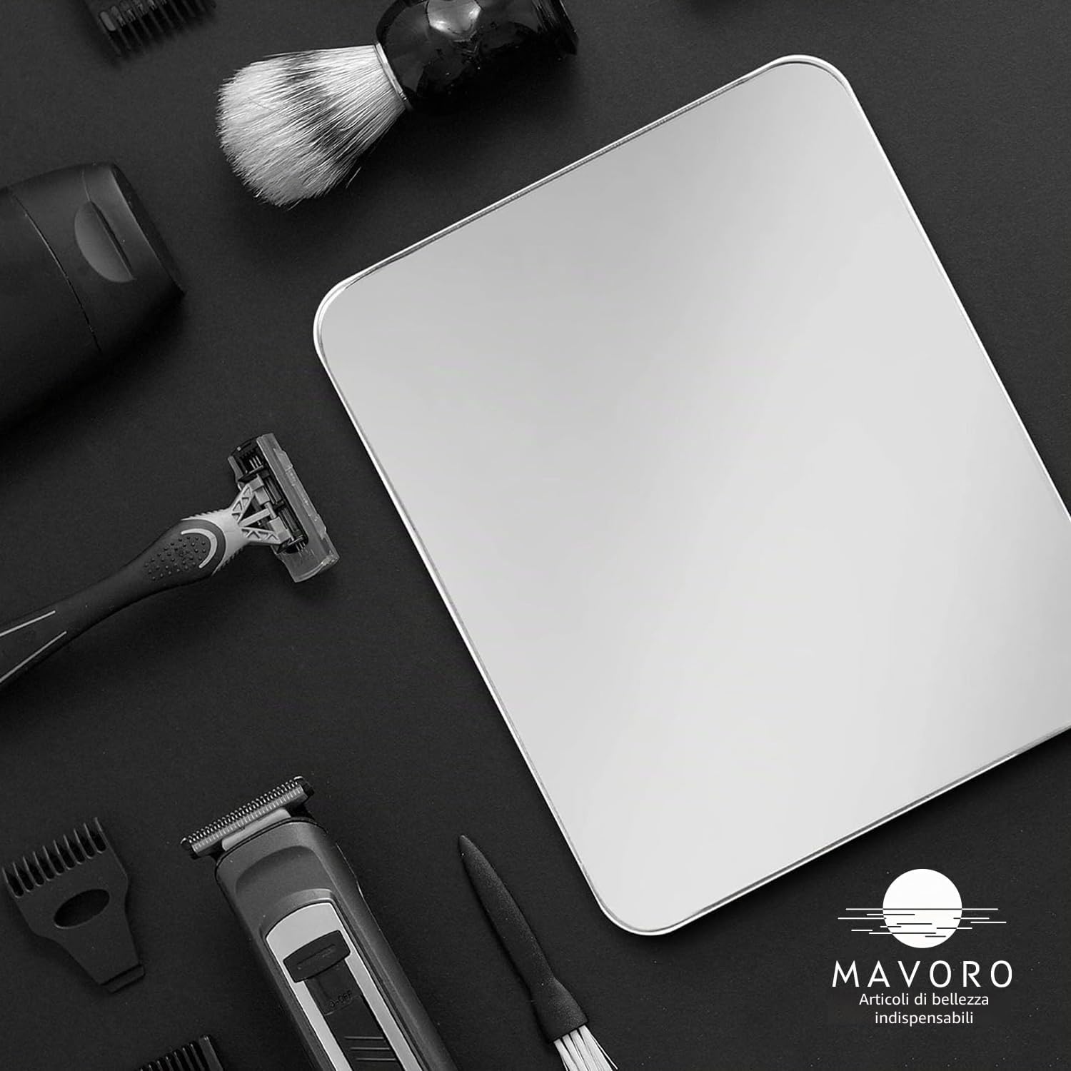 Mavoro 17.5 x 22.5 cm specchio da barba per doccia | Adesivo 3M | Acrilico infrangibile | Meno appannamento | Sottile senza cornice | Peel & Stick | Sicuro senza vetro (1 pack)