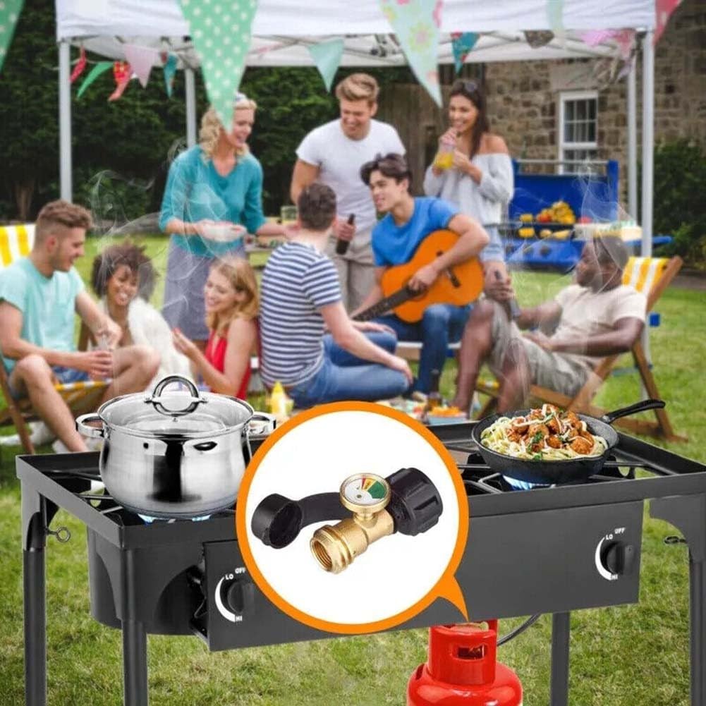 Indicateur de niveau de réservoir de propane avec détecteur de fuite, connecteur de bouteille de gaz en laiton pour barbecue, chauffage de camping-car, compatible de type 1, affichage clair