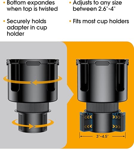 Miniatura 7 de Expansor de portavasos para automóvil, actualización 2023 Adaptador de portavasos grande para automóvil que se adapta a la mayoría de portavasos,