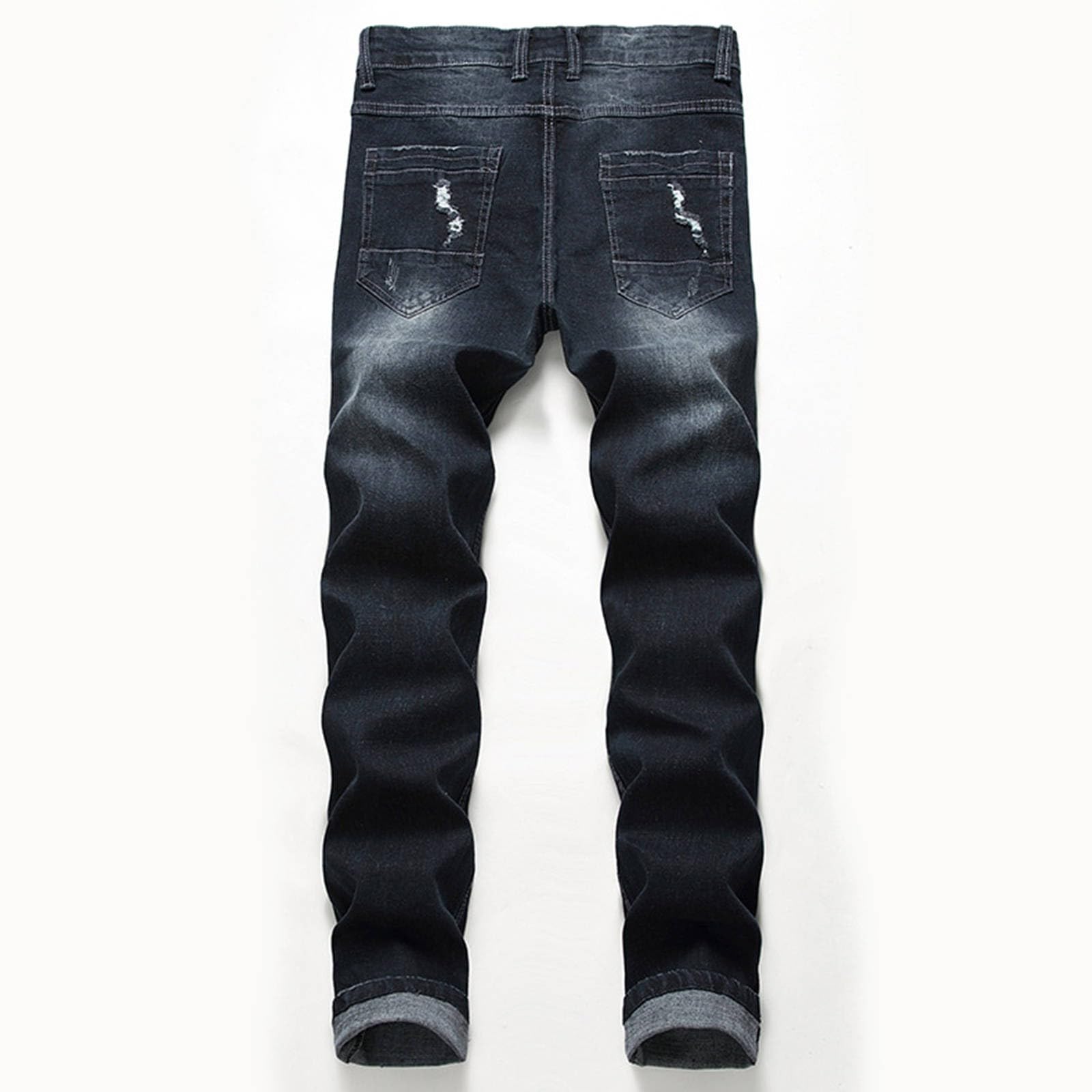 Destroyed - Jeans da uomo, elasticizzati, lunghi, dritti