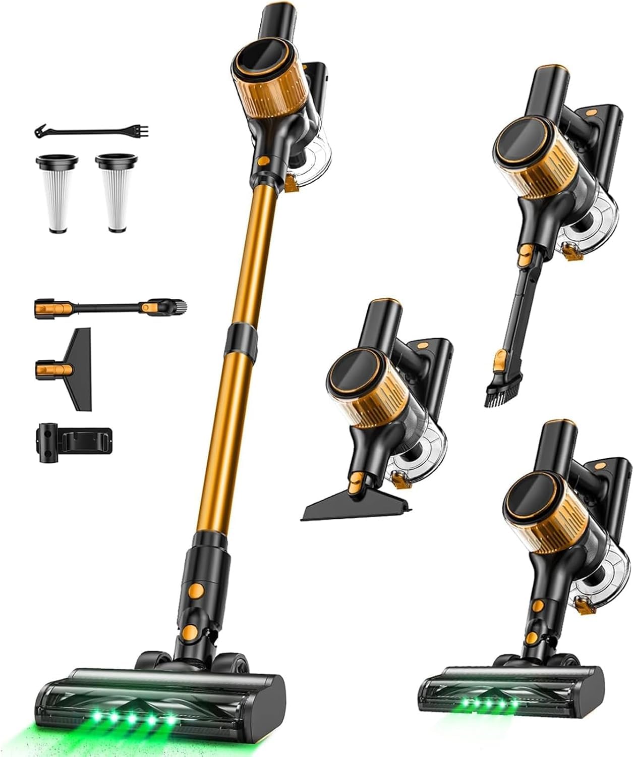Cordless Vacuum Cleaner, 40Kpa 8 in 1 Powerful Suction Lightweight Stick Vacuum Cleaner for Home, LED Display, 3 Suction Modes, 45Mins Detachable Battery Vacuum for Hard Floor Carpet Pet Hairs