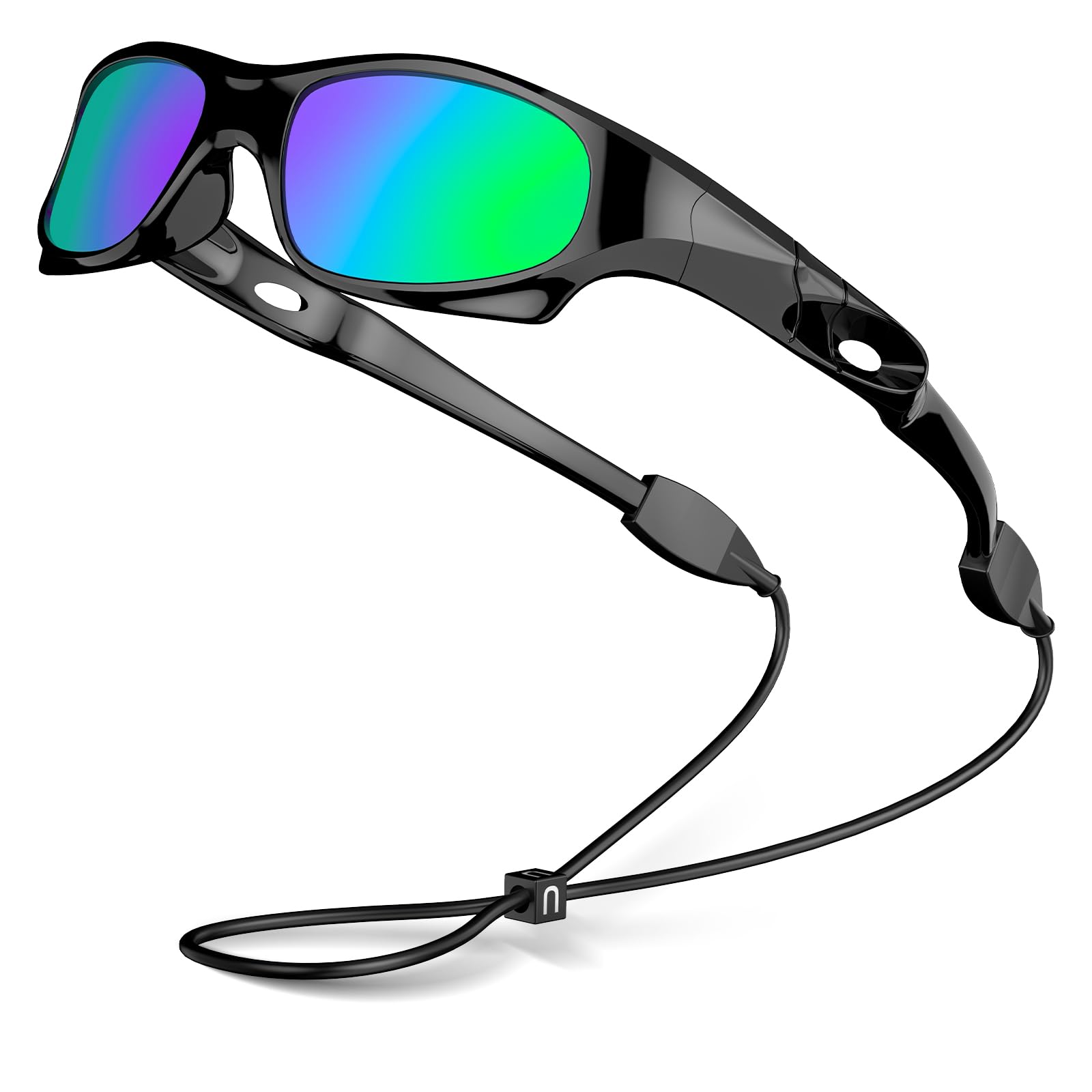 VATTER Polaryzacyjne sportowe okulary przeciwsłoneczne dla chłopców i dziewcząt, ochrona UV400, elastyczna oprawka z paskiem, do aktywności na świeżym powietrzu
