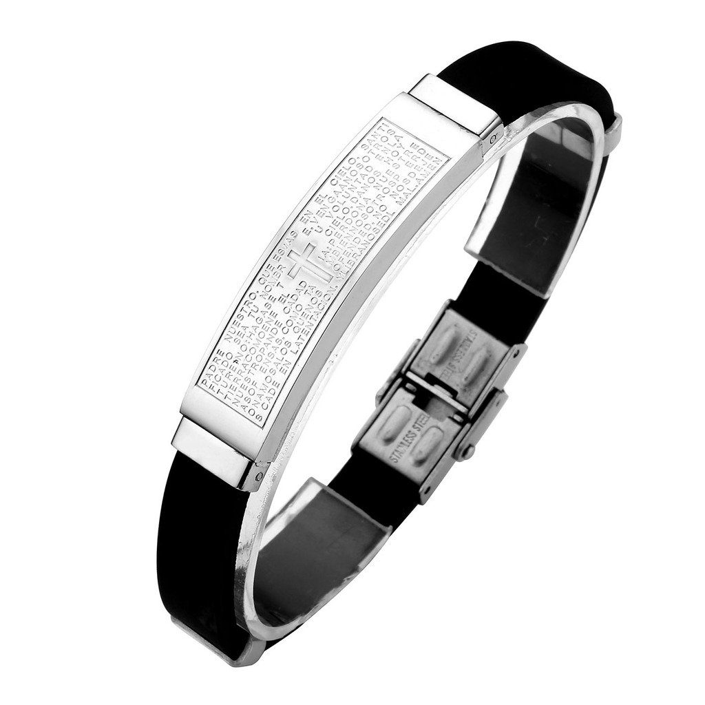 Buy Zysta Men Women's Stainless Steel Spanish Bible Lords Prayer Cross