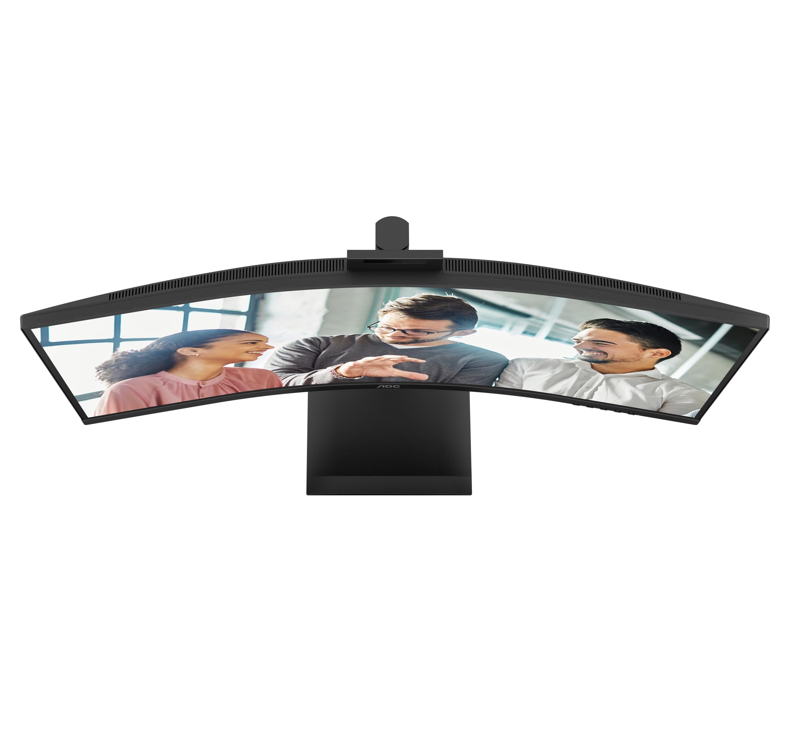 AOC Moniteur Incurvé, CU34E4CW 34 Pouce 120Hz VA Dalle, 4ms GtG, HDR Ready/HDR10, Ajustable en Hauteur, Webcam, Haut-parleurs, USB Hub(3440x1440 HDMI 2X 2.1 TMDS DP 1x 1.4) Noir