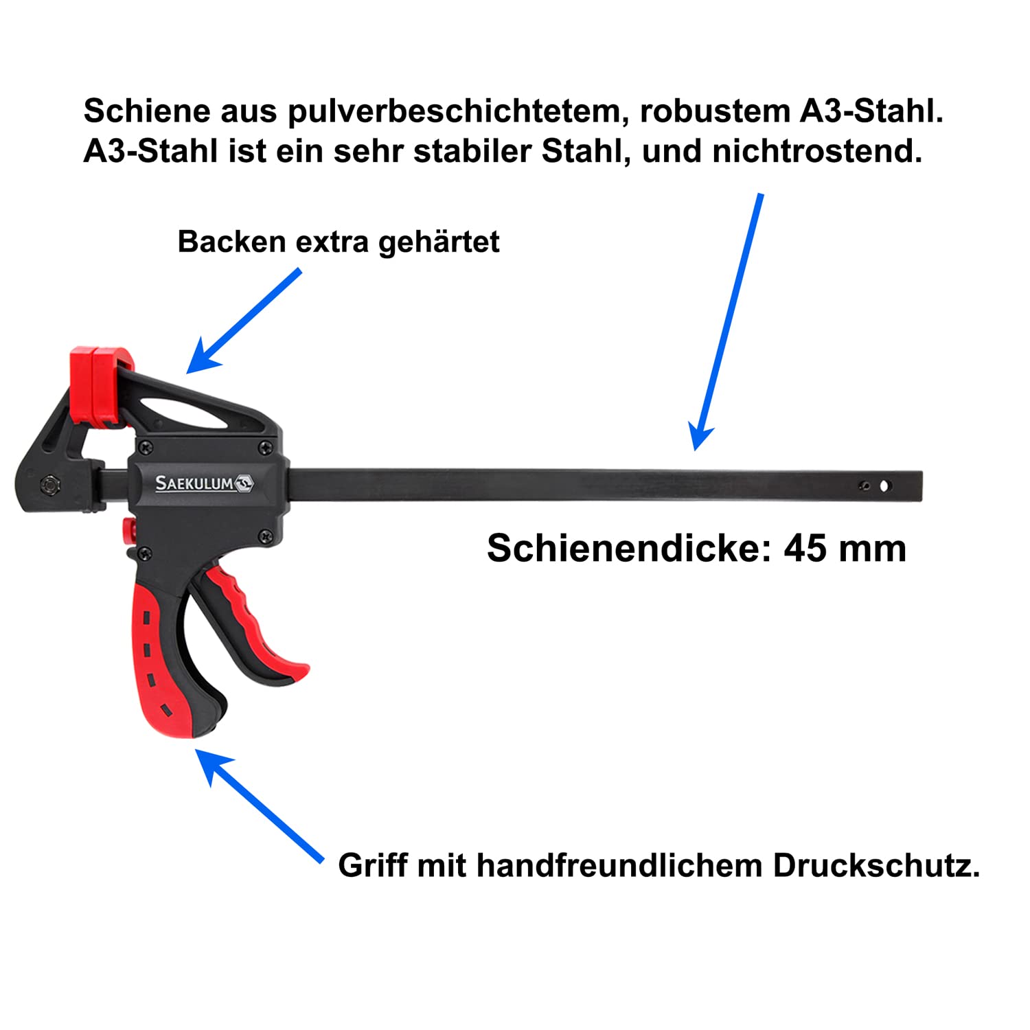 4 Stk. Einhandzwinge 300mm Schnellspannzwinge Klemmzwinge Einhandklemme Schnellspanner Schraubzwinge Spannzwinge Zwingen