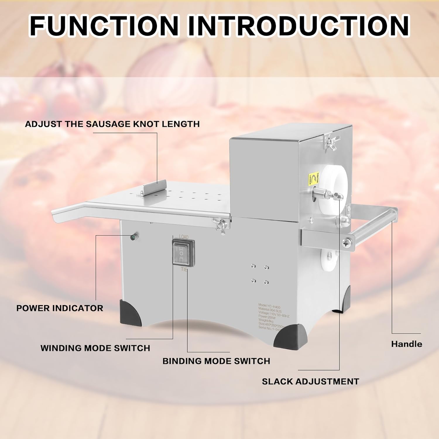 Équipement Pro Pour Attacher Saucisses︱200W Machine Automatique à Nouer Les Saucisses︱Machine à Nouer Les Saucisses Électriques En Acier Inoxydable︱2 Modes︱Usage Commercial/Restaurant Et Domestique