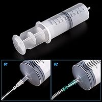 Vista 5 de Jeringa SHAOTONG de 500ml con 2 piezas de tubo de 40 pulgadas y adaptador de punta, para alimentación de mascotas, recarga de líquidos, extracción