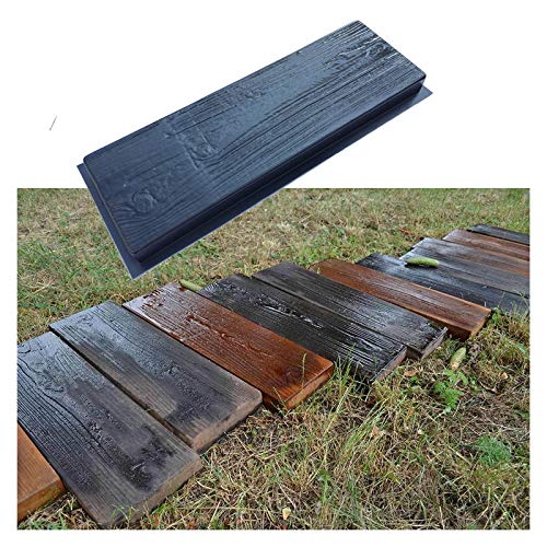 Haude 2 Moules Imitation Anciennes Planches en Bois pour Pavage Revêtement Béton Jardin Pierre de Gué Allée Patio