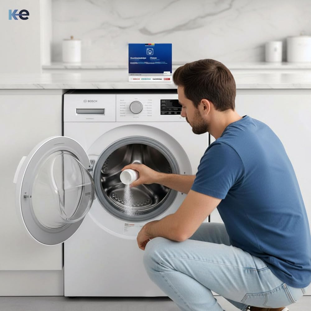 ANAKEL HOME Limpiador Lavadora 00311928 Compatible con Lavadora Bosch, Siemens, Gaggenau y Neff | Formato Polvo, 4 Unidades x 200 gr