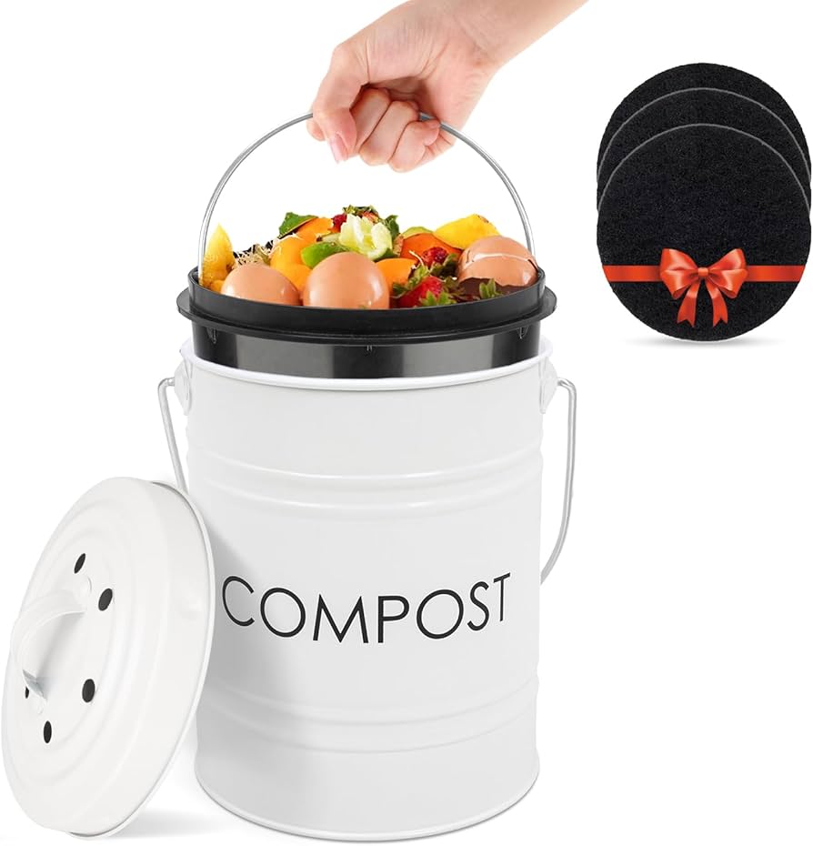 Amazon.com : Vipush Compost Bin with Lid Small Countertop Compost