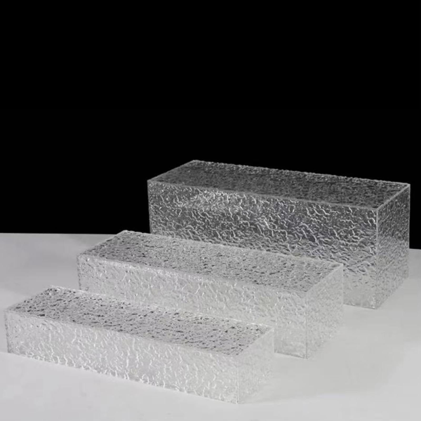Acryl-Display-Ständer, 3X Acryl Riser Display-ständer Lebensmittel Riser Acryl Buffet Steigleitungen Oberfläche Wasser Ripple Design Tisch Kuchen Shop Display-ständer