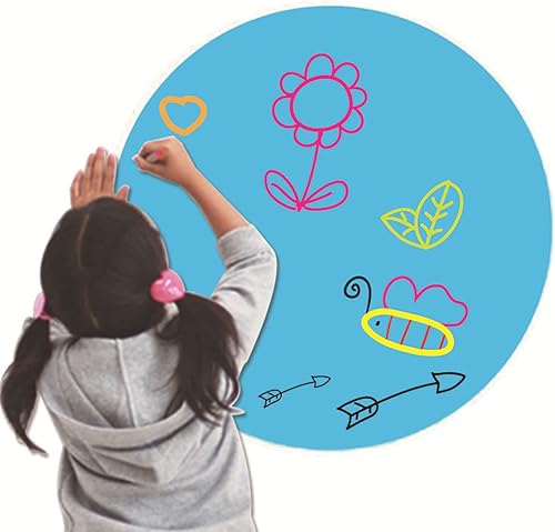 Miniatura 4 de 12 calcomanías de vinilo extraíbles para pizarra blanca, círculos de borrado en seco, coloridos (12)