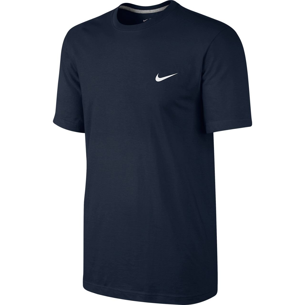 NIKEMen C/O – T-Shirt with embroidered swoosh short sleeve T-Shirt., Men, Shirt Tee-Embrd Swoosh, Azul oscuro/Gris/Blanco, Small