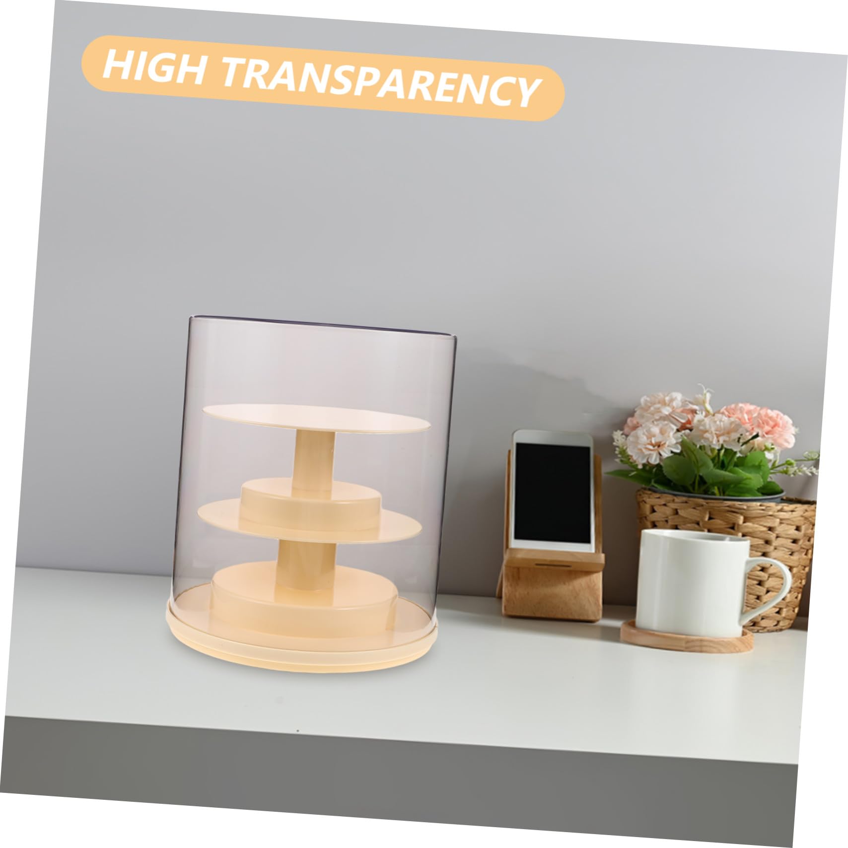 Healifty Vitrina Giratoria Transparente De Acrílico Caja De Almacenamiento para Figuras De Acción Vitrina para Colección para Exhibir Minifiguras Escritorio Prueba De Polvo