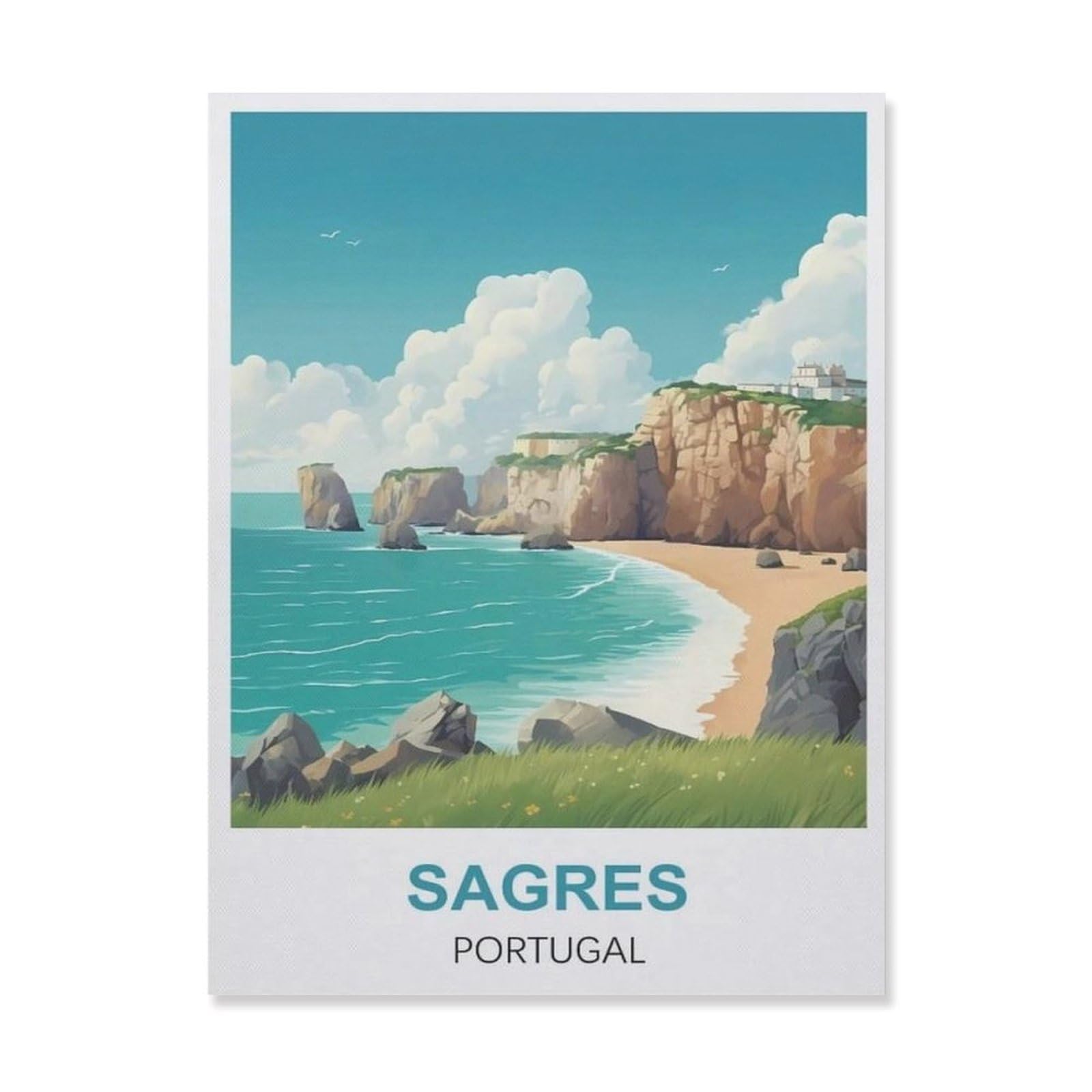 Funny Bathroom Wall Decor Signs，Sagres Portugal(30x40cm）