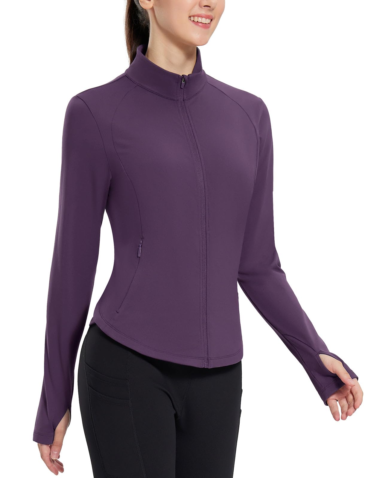 baleaf Women's Fleece Running Jacket Water Resistant Full Zip Winter Cold Weather Gear Thermal Cycling Workout Jackets