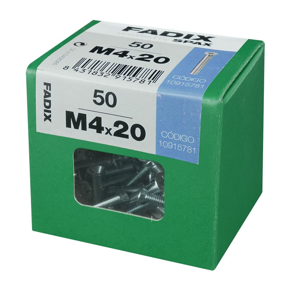 Box L 50 units. Metric CP M 4 x 20 mm FADIX, Multicolor