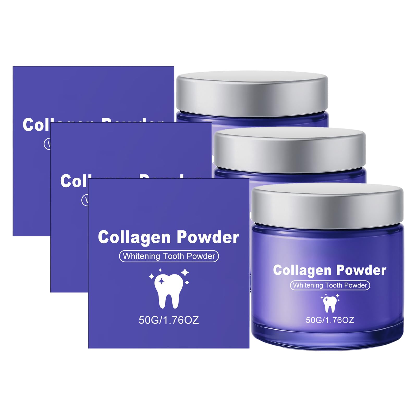 Tooth Powder, Collagen Powder for Teeth, Oral Care Formula, for Daily Oral Care (3Pcs)